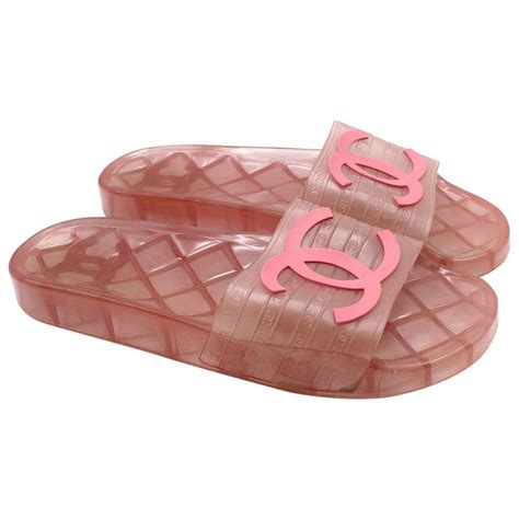 chanel pink fabric pvc slides|Chanel sandals cc logo.